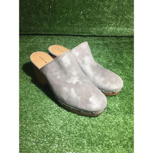 Womens lucky brand clog heel size 10 Yeats gray metallic fall/winter cute